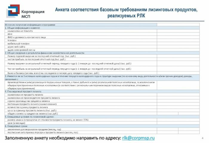 Программа льготного лизинга оборудования для малого бизнеса